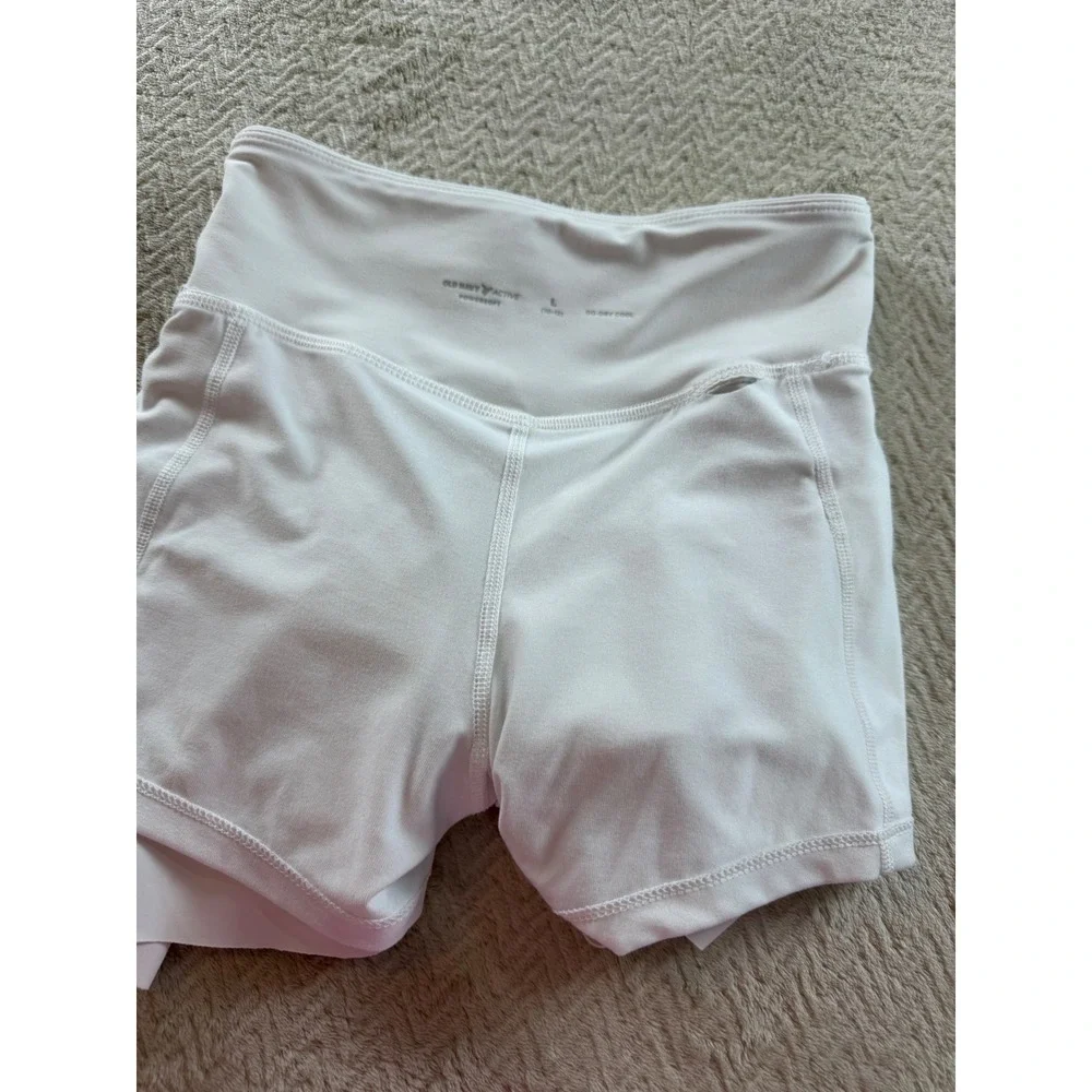 Old Navy Active Girls White Powersoft Go-Dry Cool Athletic Skort Size L 10-12